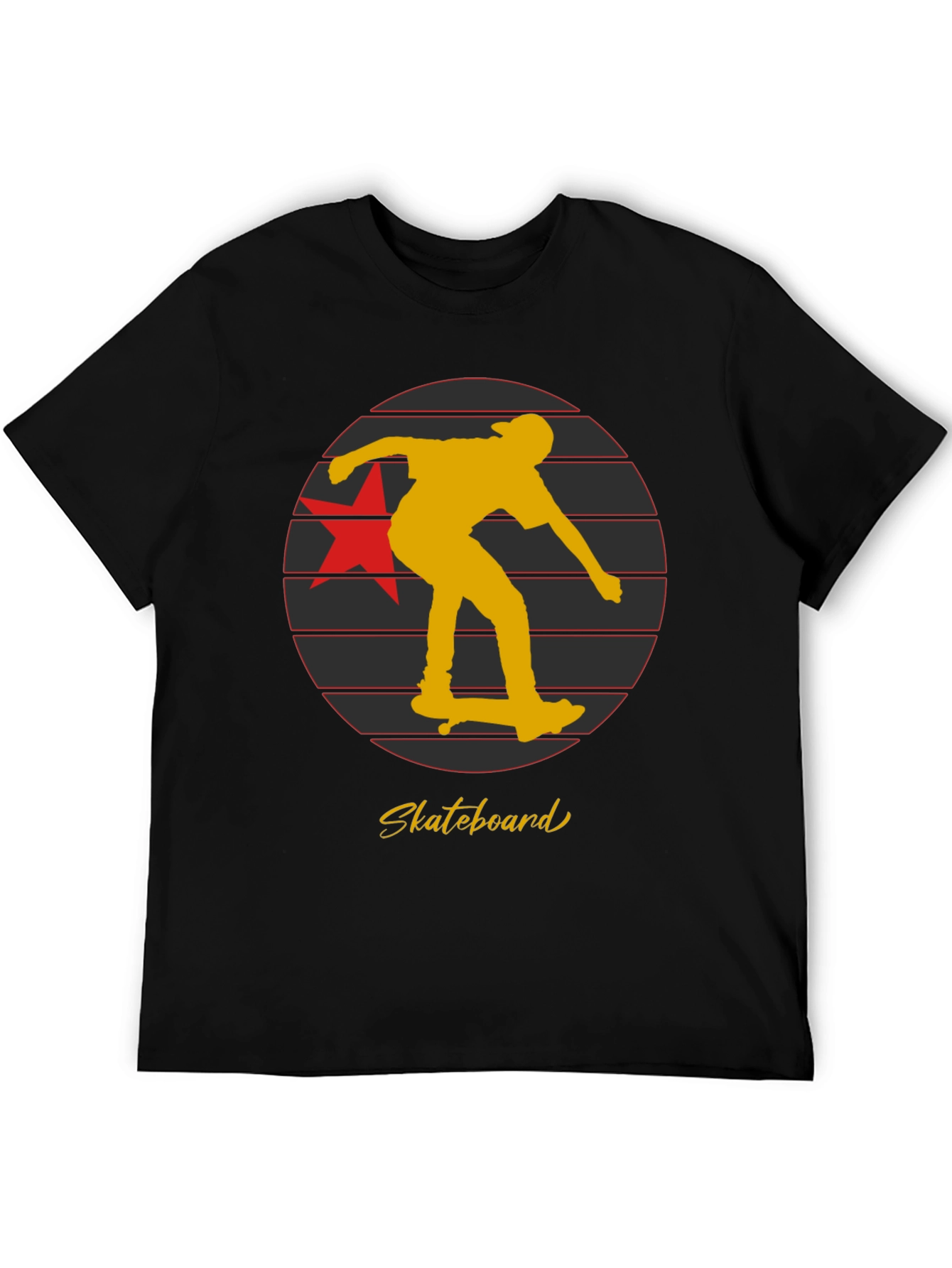 Black Skateboard Retro Graphic T-Shirt view 5
