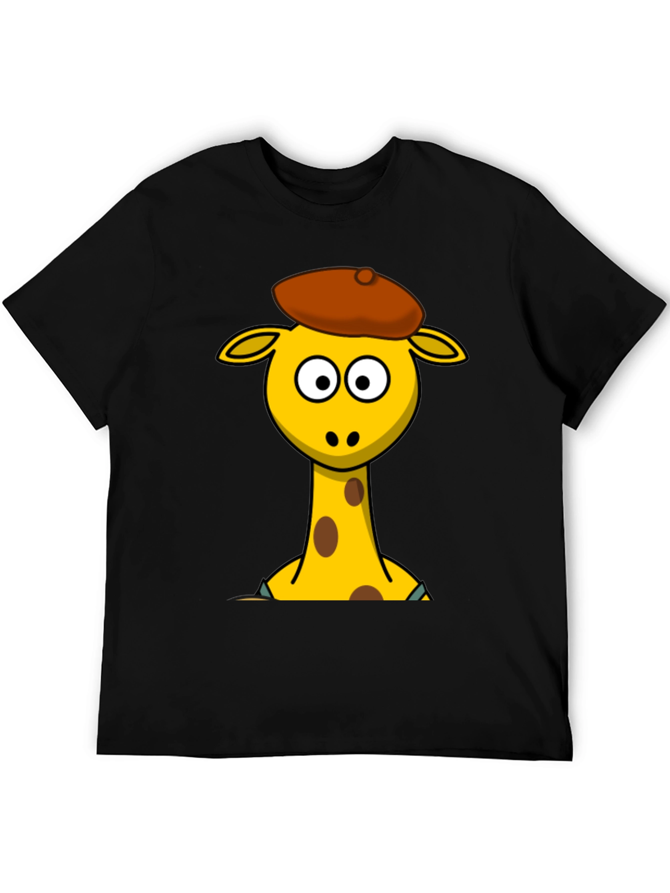 Black Cartoon Giraffe T-Shirt - Quirky Graphic Tee view 5