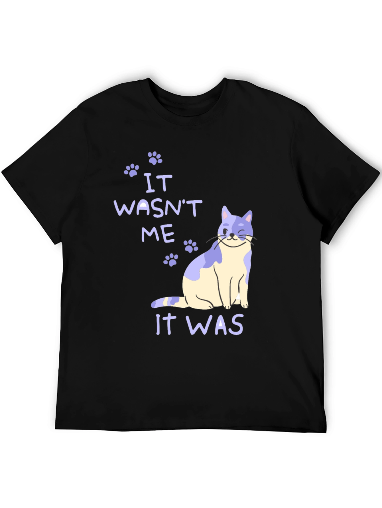 Black It Wasn't Me Cat T-Shirt view 5
