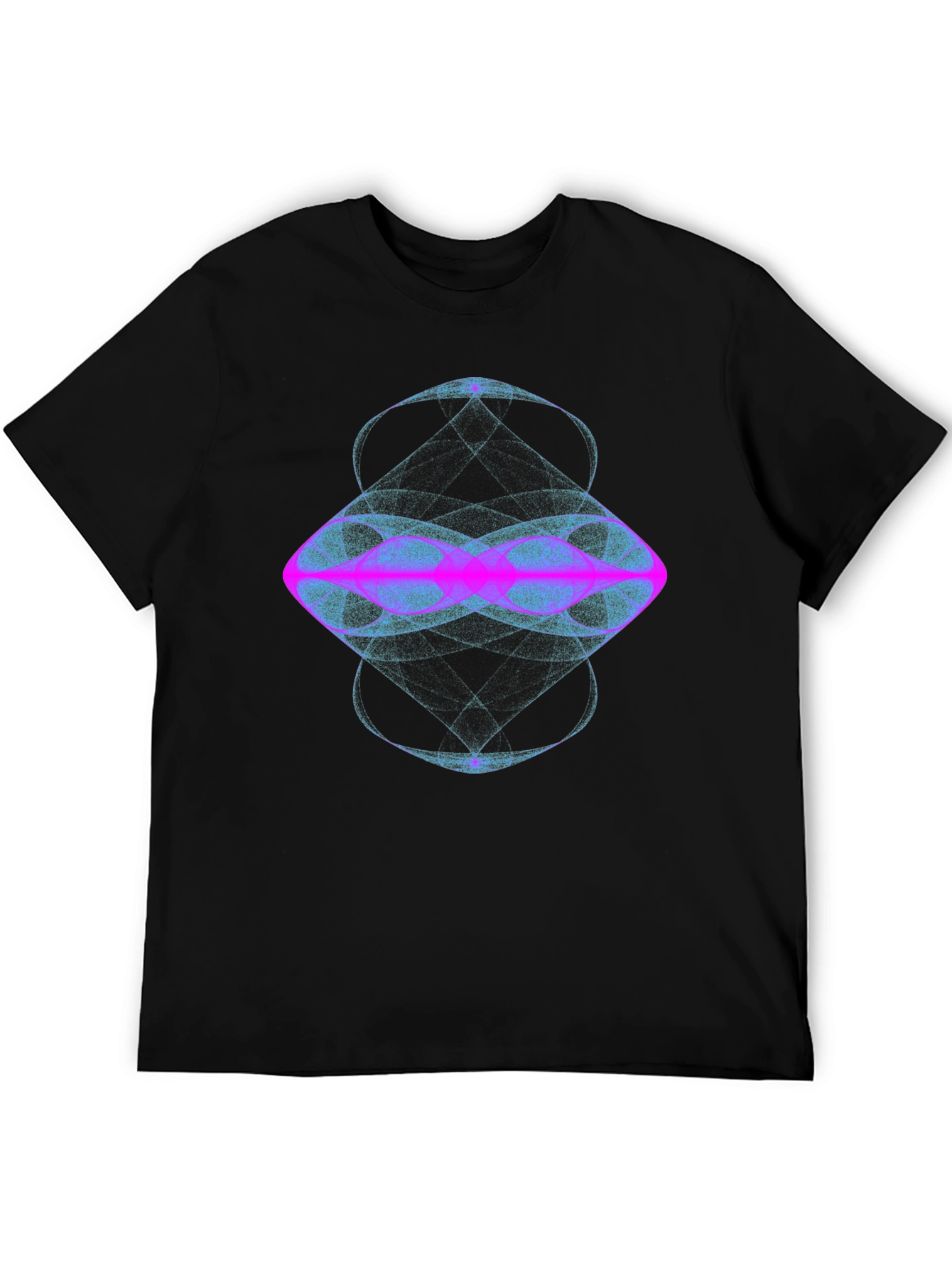 Black Geometric Graphic Black T-Shirt view 5