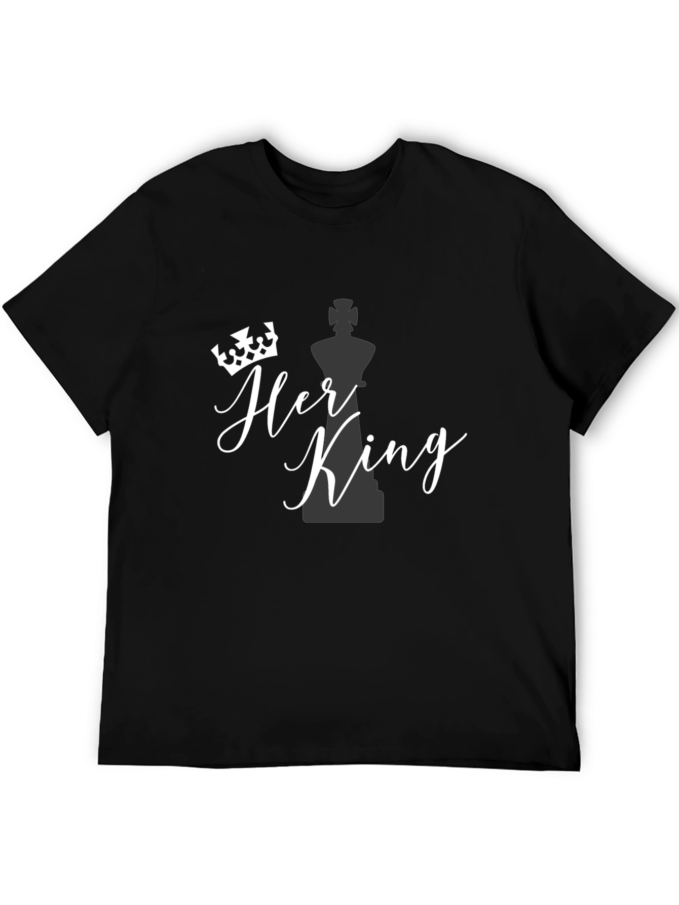 Black Her King Graphic T-Shirt - Novelty Tee for Couples view 5
