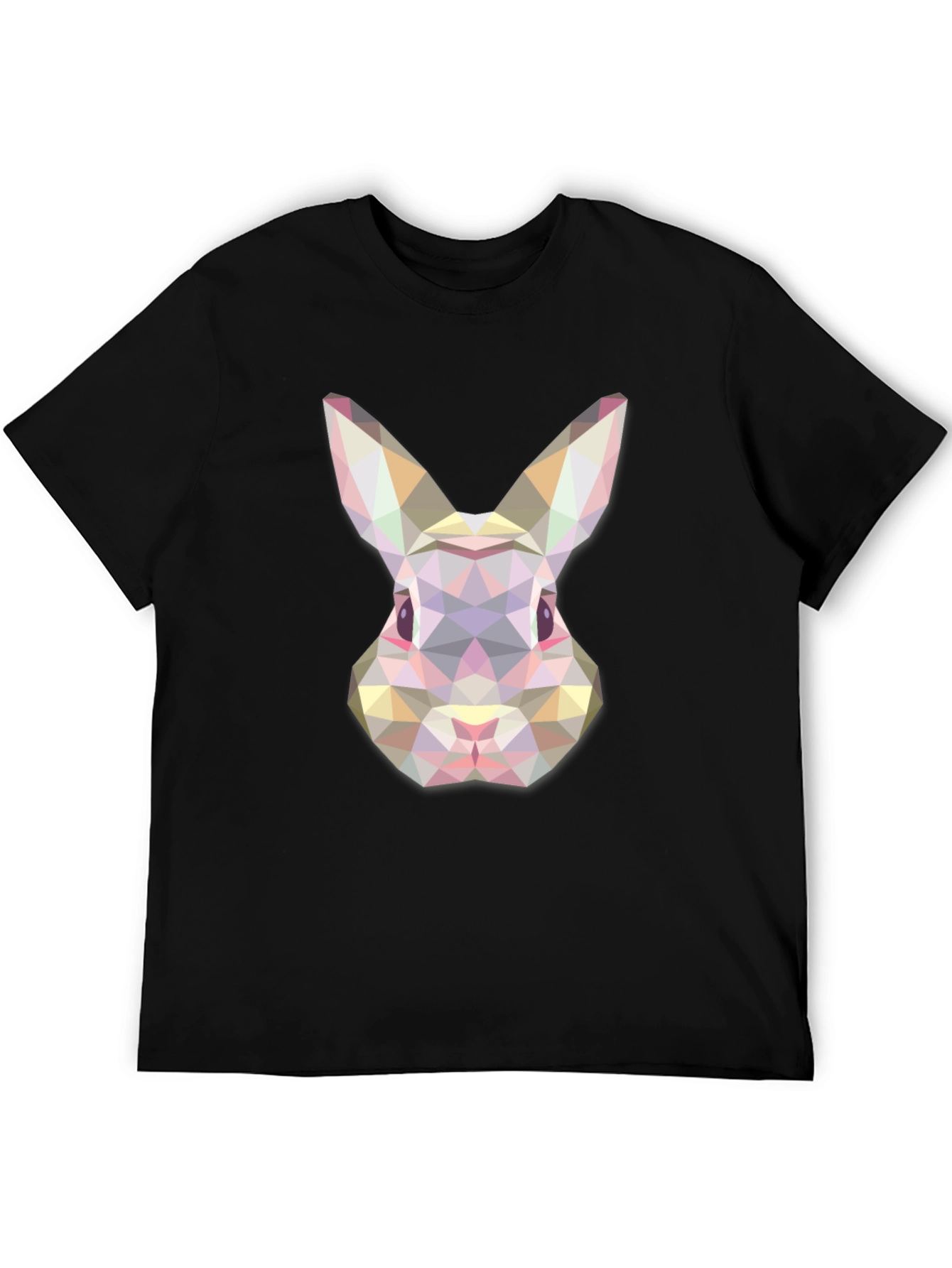 Black Geometric Rabbit Graphic Tee - Modern Unisex T-Shirt view 5