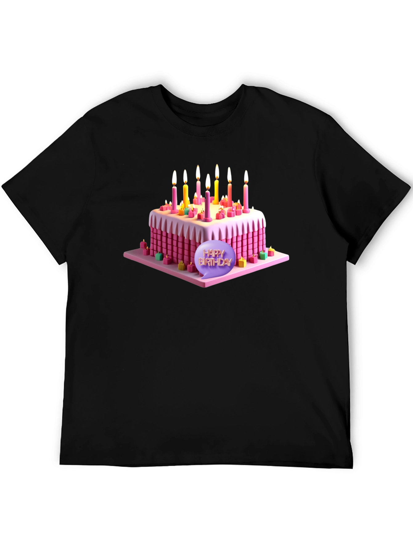 Black Birthday Cake T-Shirt - Sweet Celebration Style! view 5