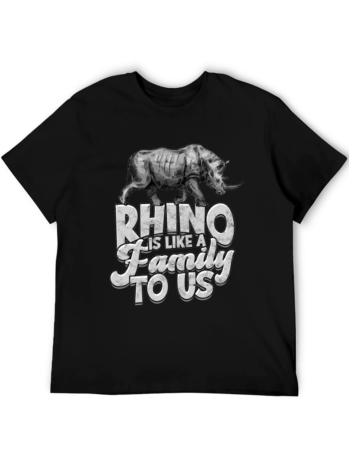Black Rhino Family T-Shirt - Wildlife Conservation Tee view 5