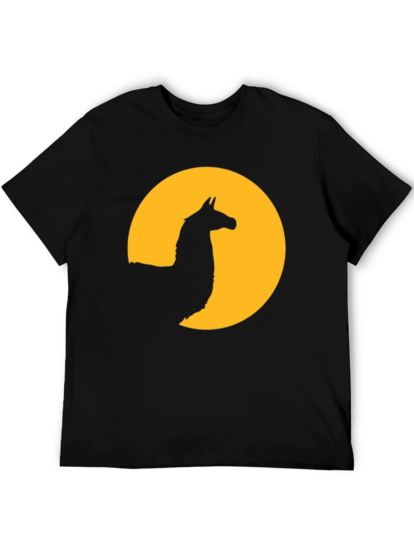 Black Llama Silhouette T-Shirt - Black Graphic Tee view 5