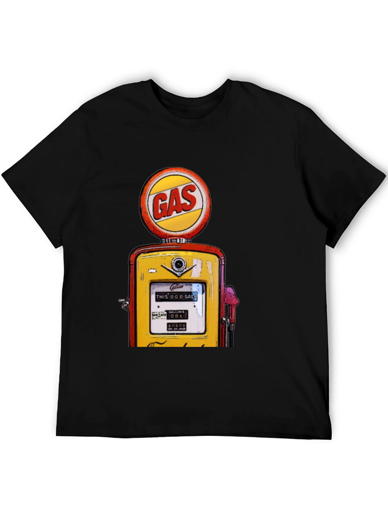 Black Vintage Gas Station Graphic T-Shirt view 5