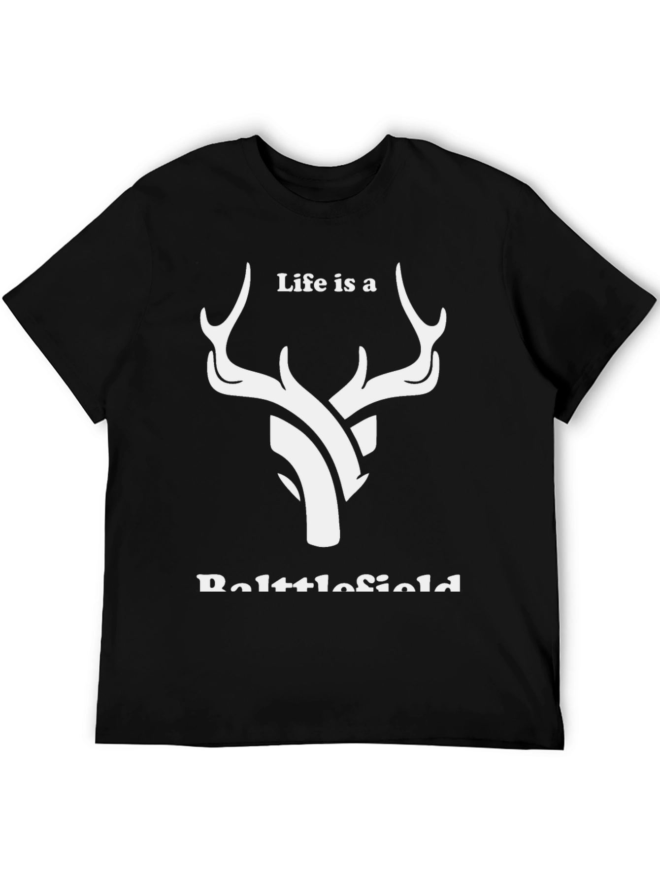 Black Life is a Battlefield Deer Graphic T-Shirt view 5