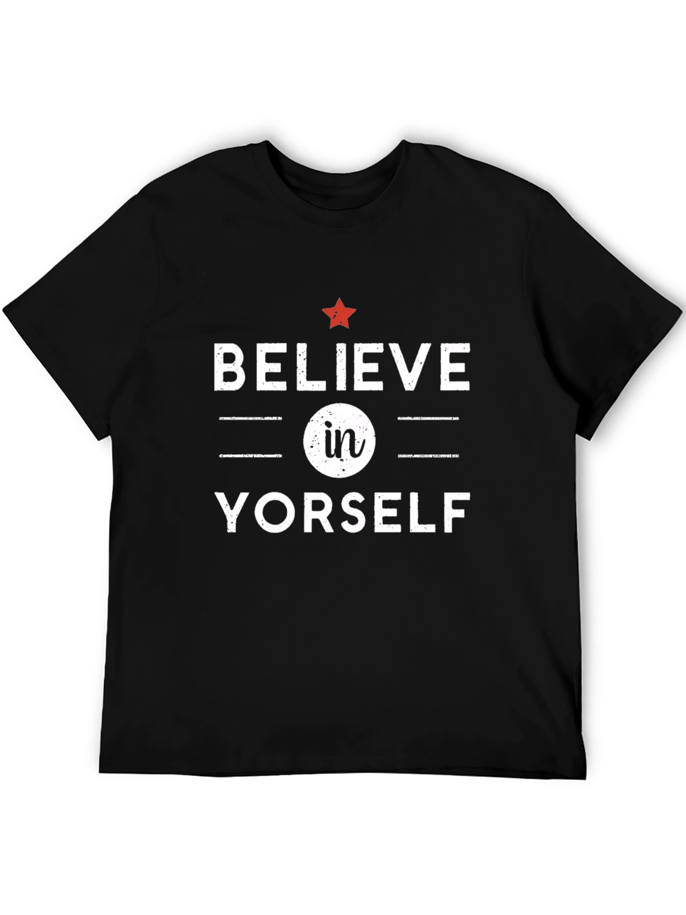 Black Believe In Yorself Graphic T-Shirt - Motivational Tee view 5