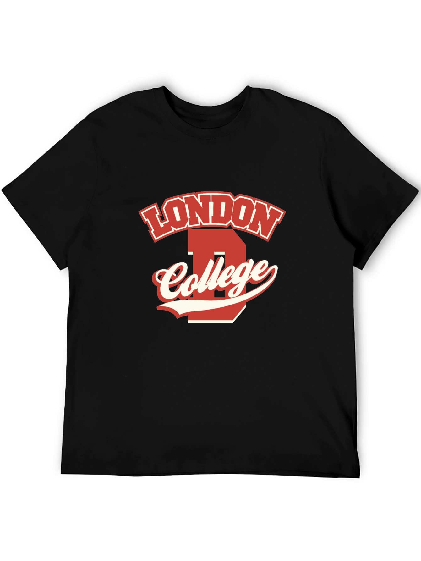 Black London College Graphic T-Shirt view 5