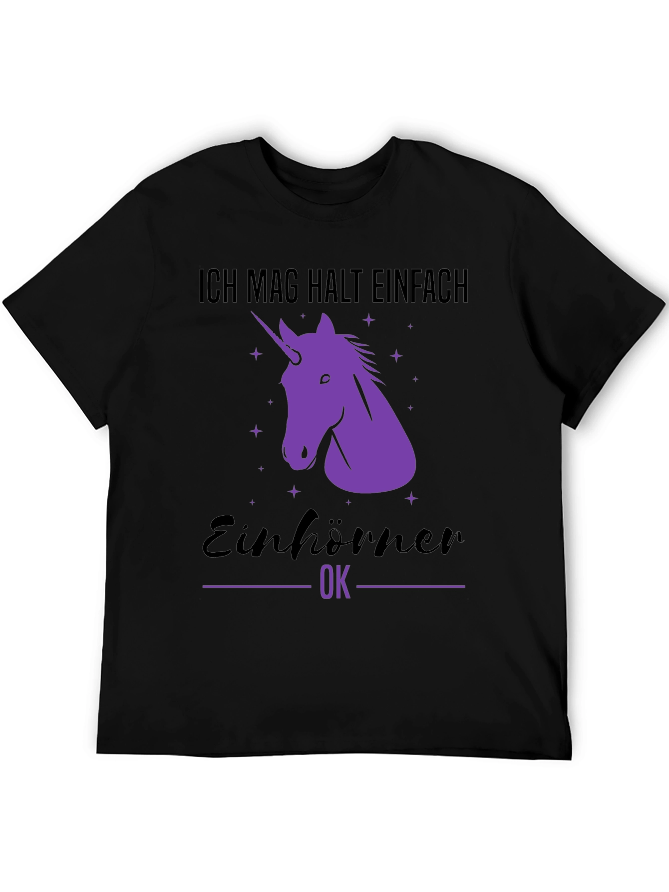 Black Unicorn T-Shirt - "Ich mag halt einfach Einhörner OK" view 5