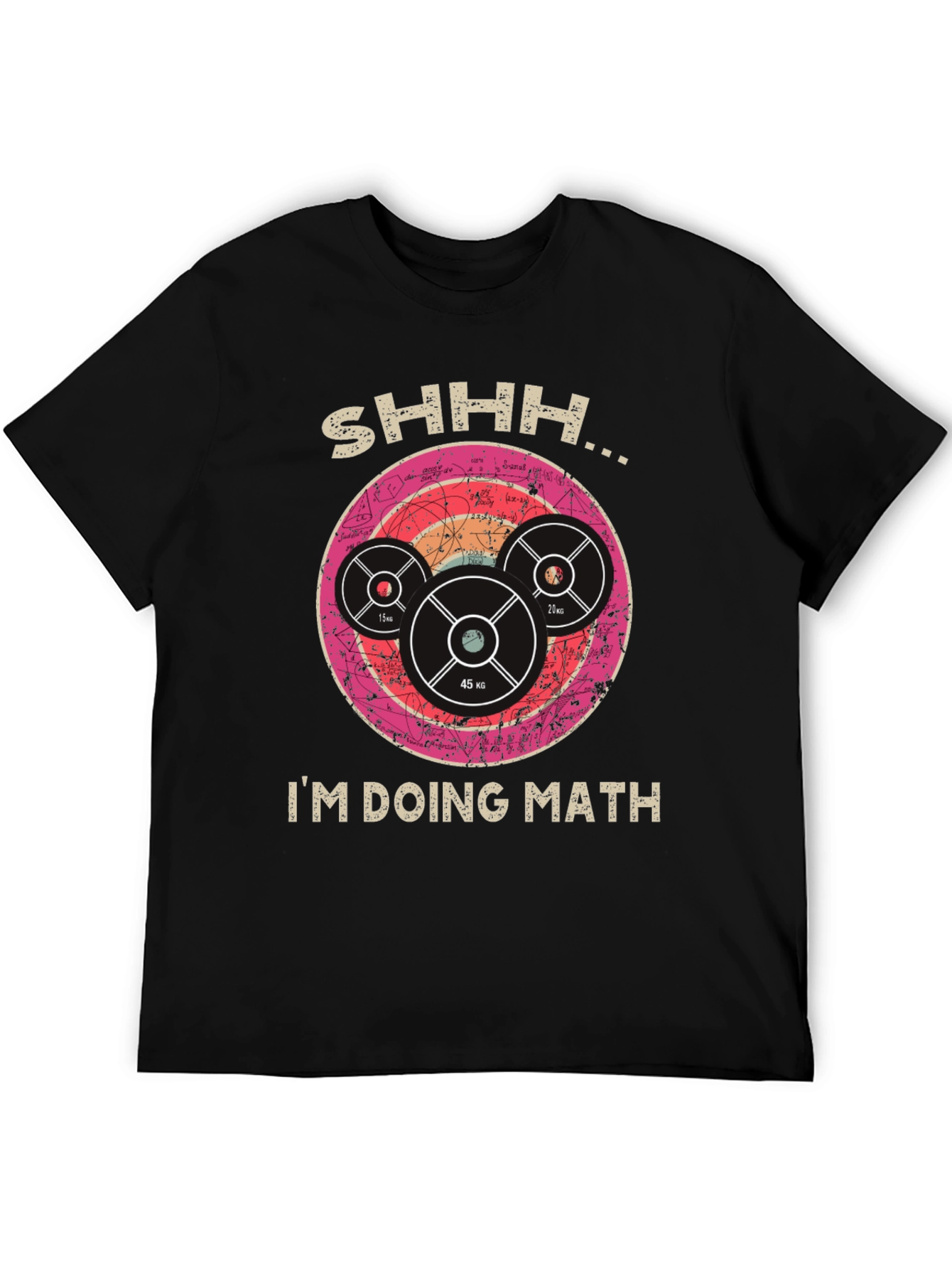 Black Shhh I'm Doing Math Gym Weightlifting T-Shirt view 5