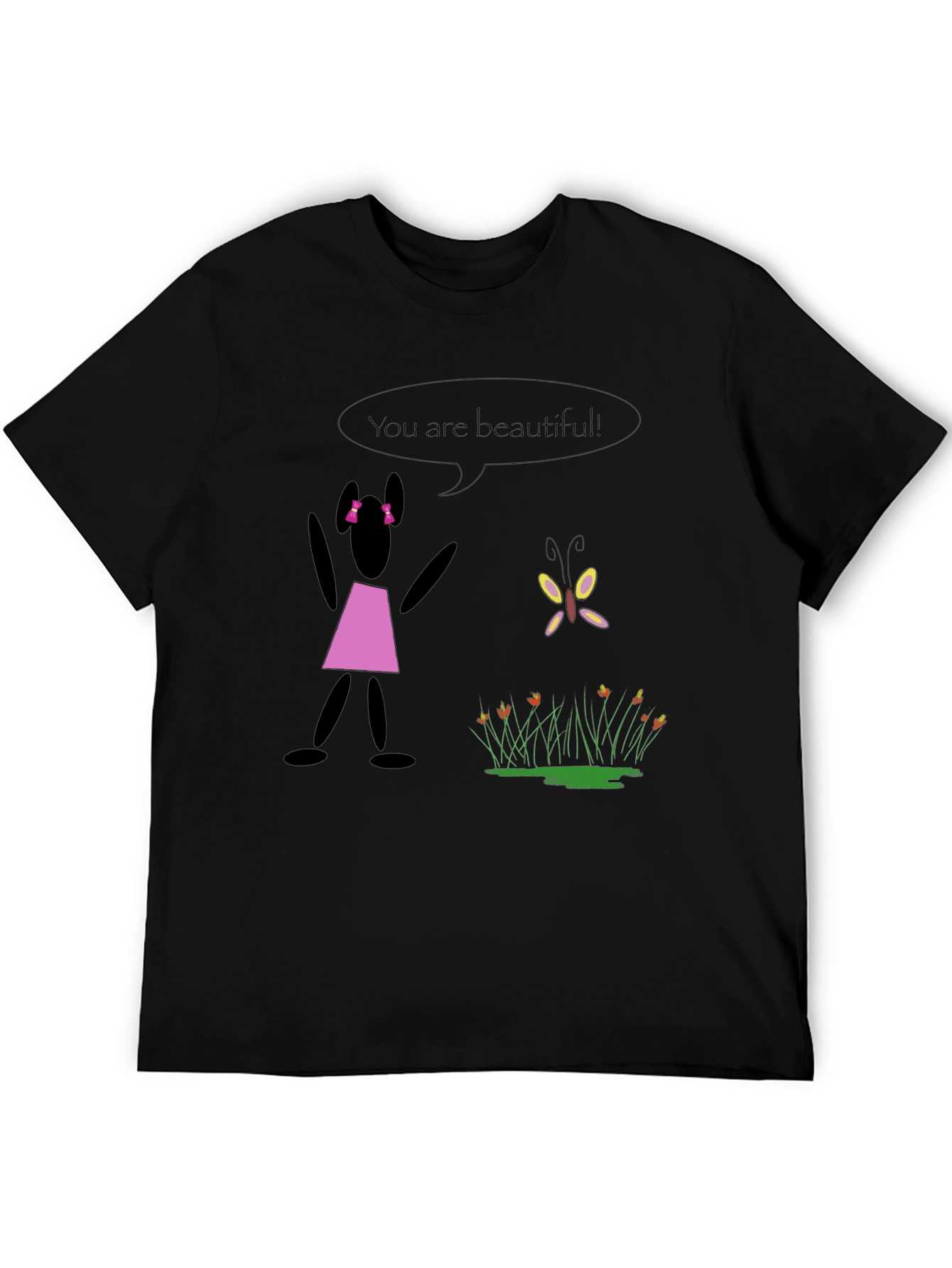 Black Unique Graphic Tee: You Are Beautiful view 5