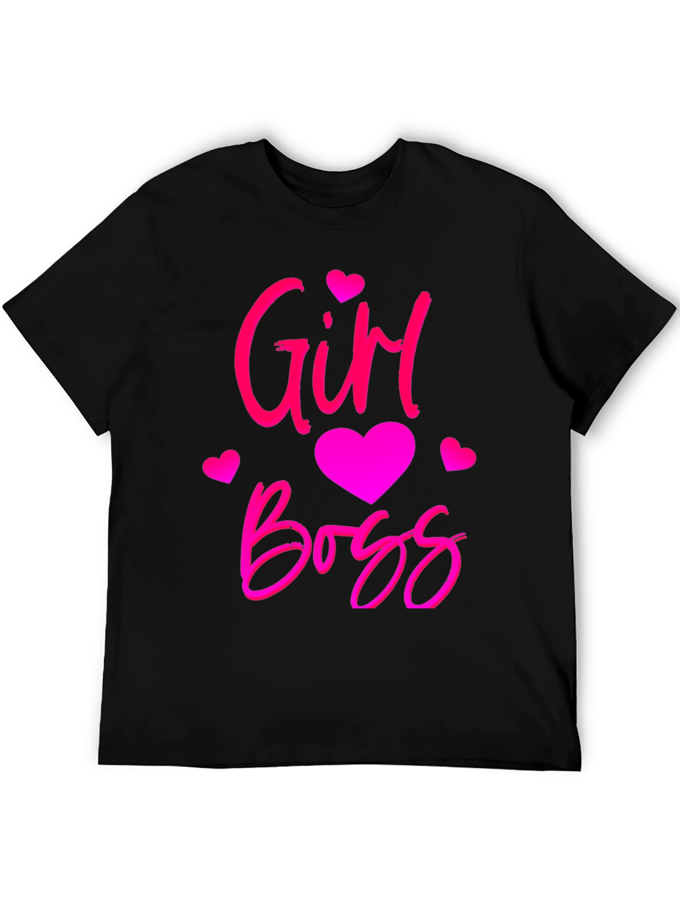 Black Girl Boss Black T-Shirt with Pink Design view 5