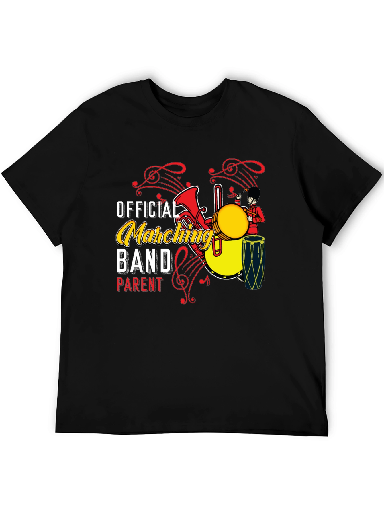 Black Official Marching Band Parent T-Shirt view 5