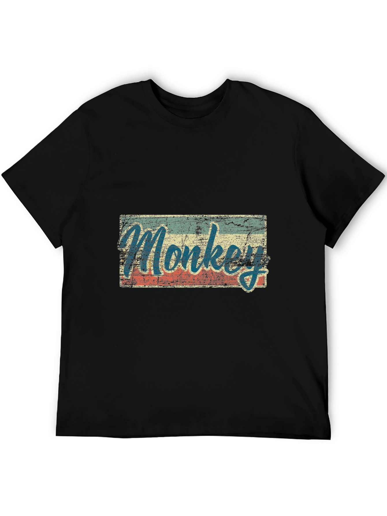 Black Vintage Monkey Graphic T-Shirt view 5