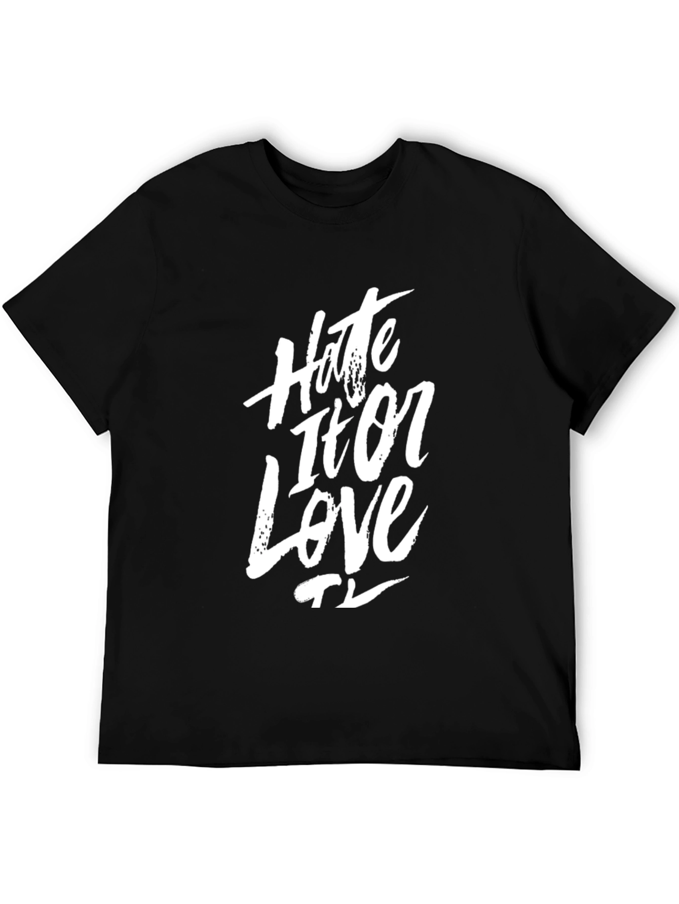 Black Hate it or Love it Graphic Tee - Men's Black T-Shirt view 5