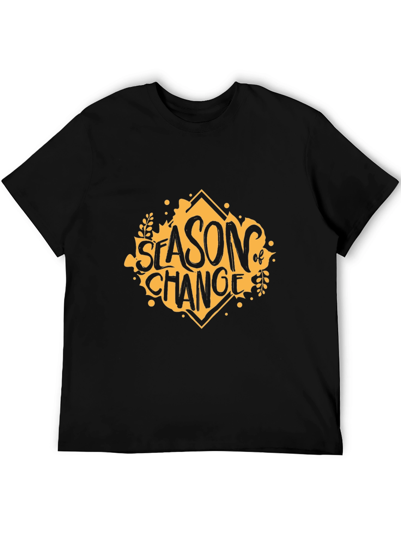 Black Season of Change Graphic Tee - Stylish Black T-Shirt view 5