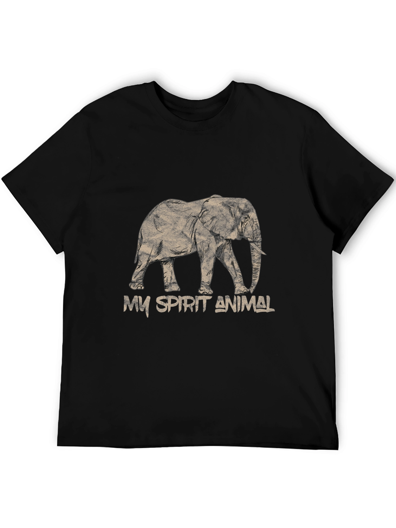 Black Elephant Spirit Animal T-Shirt view 5