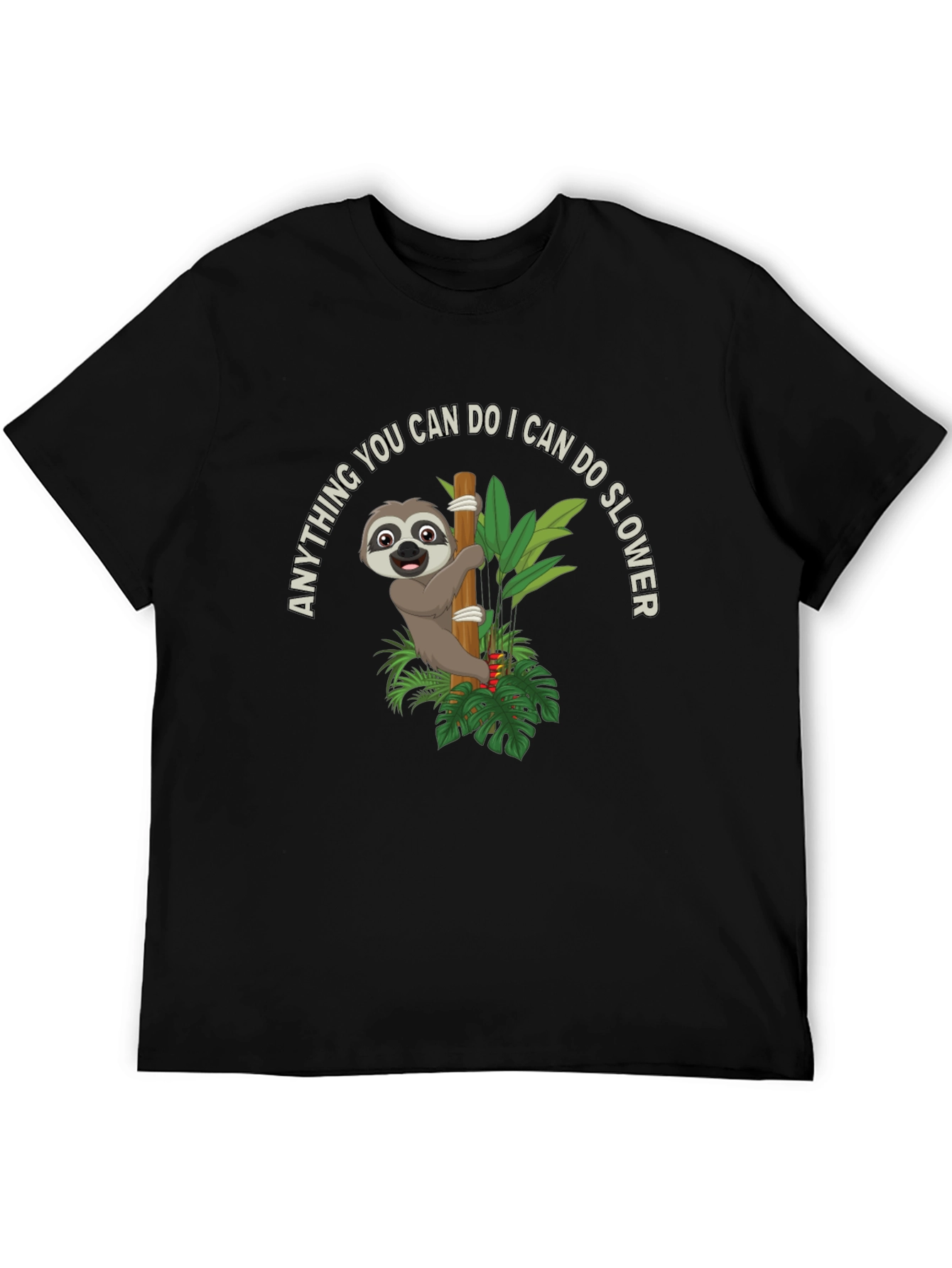 Black Sloth Graphic T-Shirt - Funny Slow Animal Tee view 5