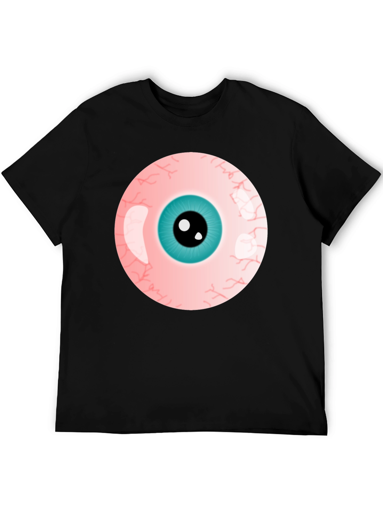 Black Eye-Catching Graphic Tee - Bold Eyeball Design view 5