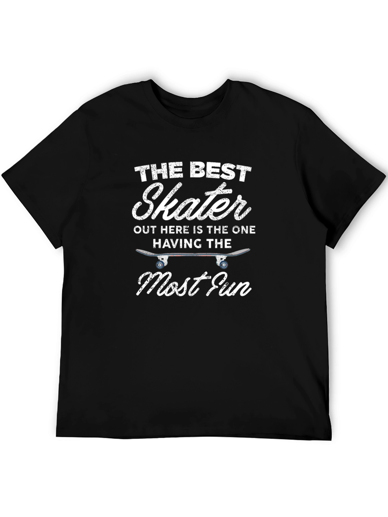 Black The Best Skater T-Shirt - Fun Skateboarding Tee view 5