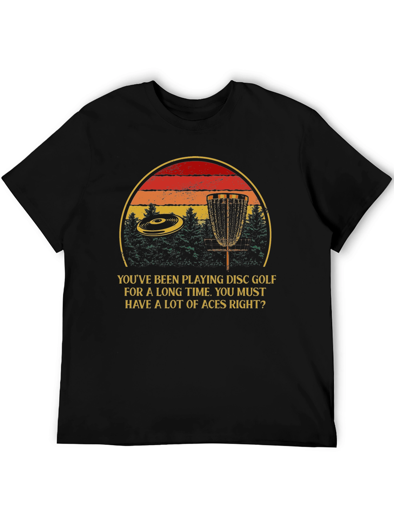 Disc Golf Aces T-Shirt - Retro Sunset Design - 5