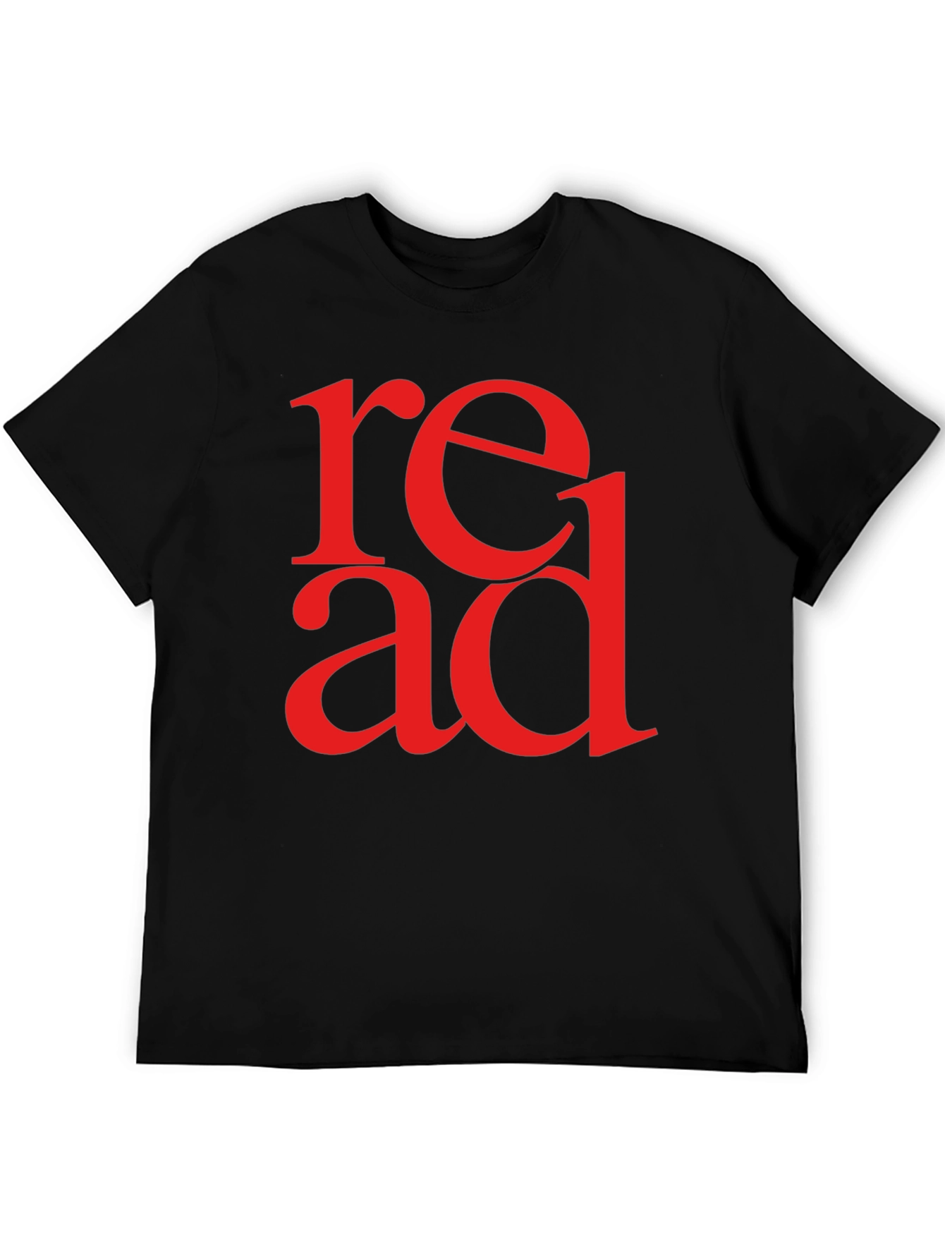Black Read Graphic T-Shirt - Black Tee with Bold Red Lettering view 5