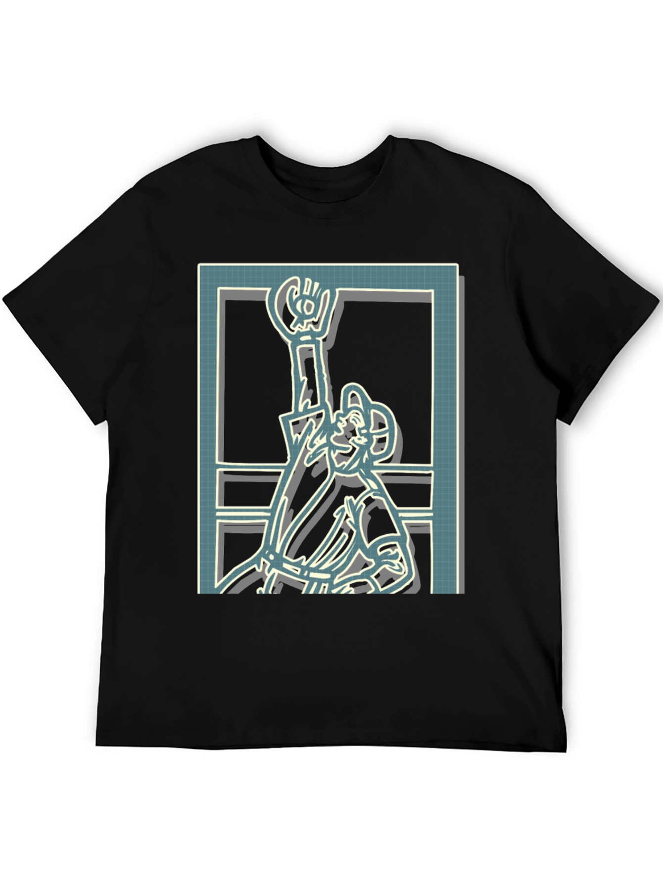 Black Retro Graphic Tee - Framed Baseball Player view 5