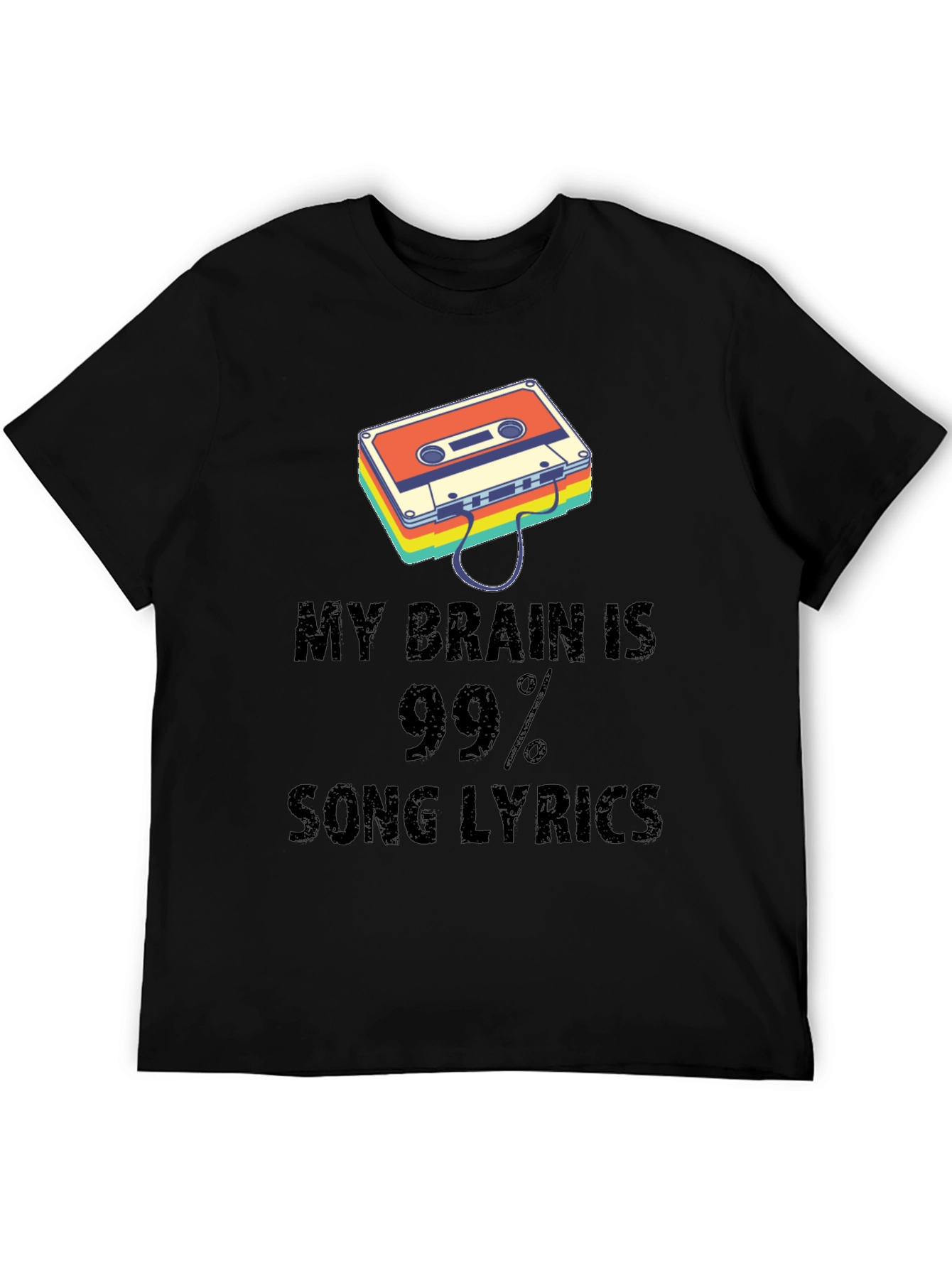 Black Song Lyrics Mindset T-Shirt view 5