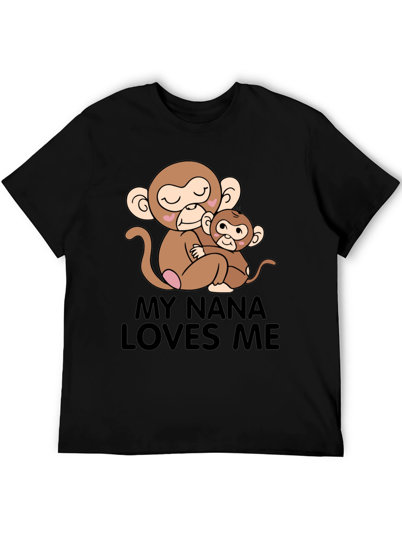Black My Nana Loves Me Monkey Graphic T-Shirt view 5