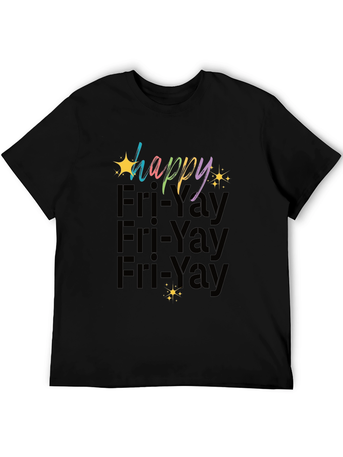 Black Happy Fri-Yay Graphic T-Shirt - Black view 5