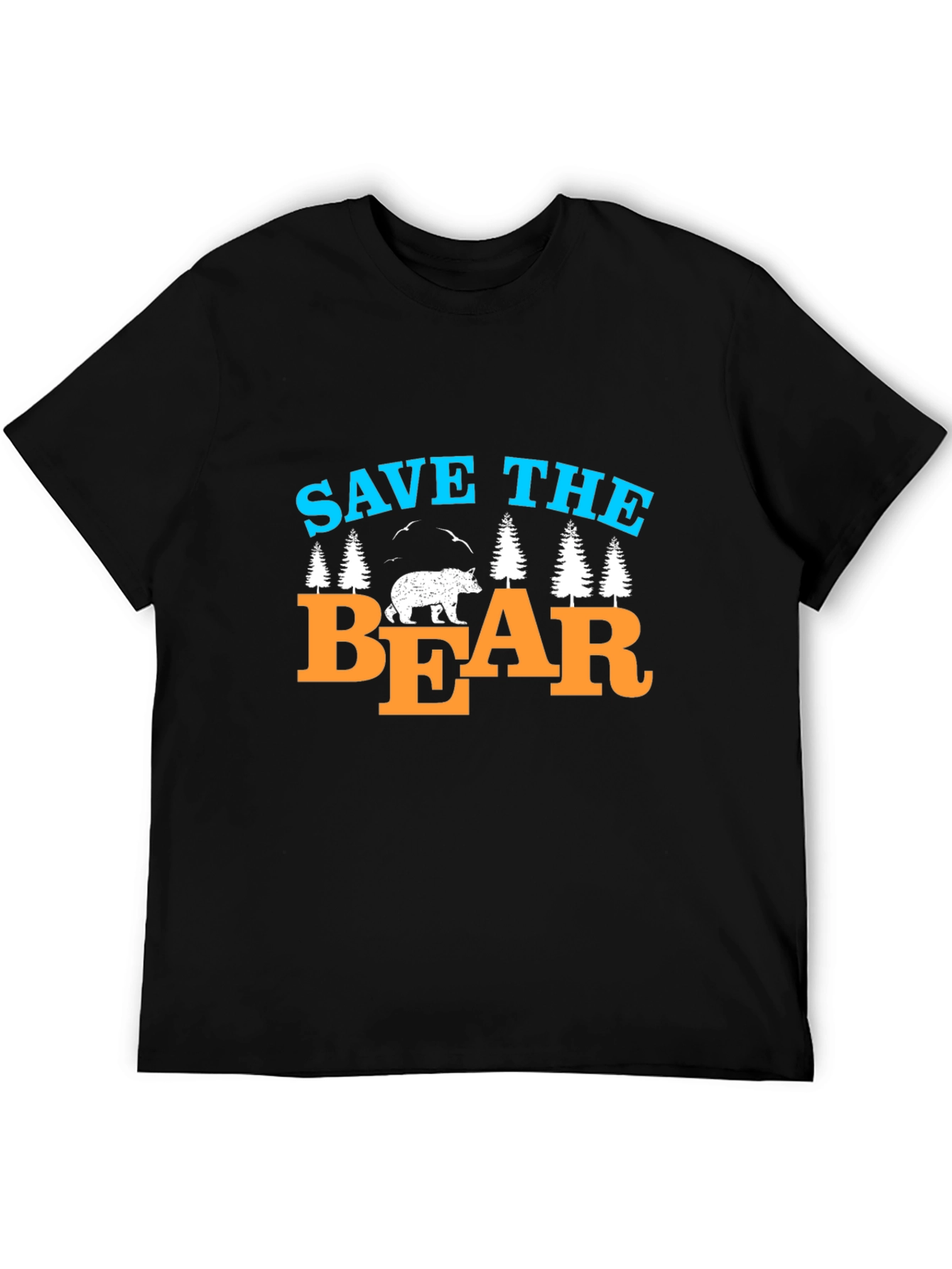 Black Save The Bear T-Shirt Black Graphic Tee view 5