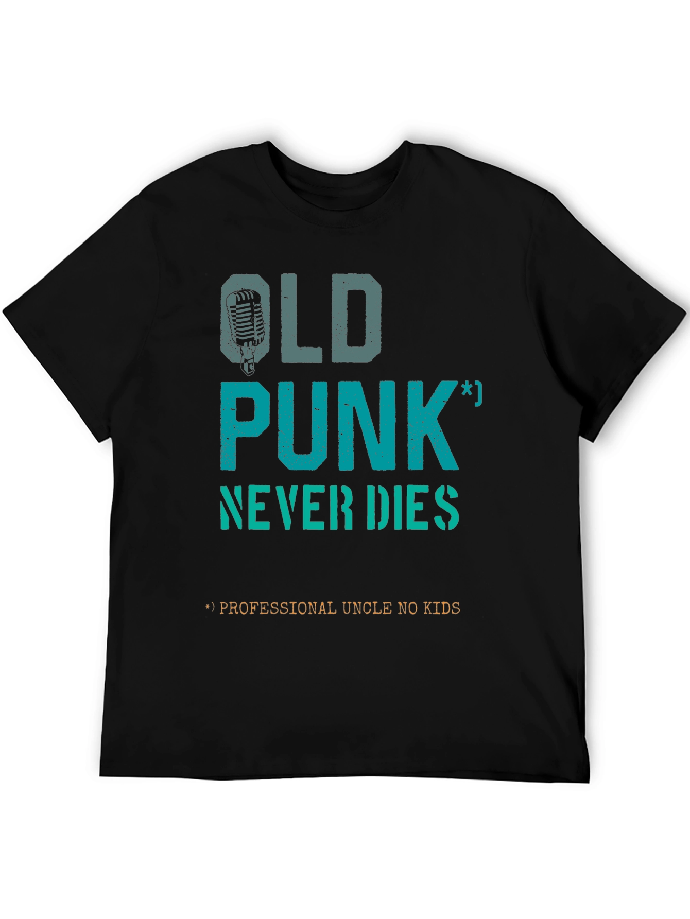Black Old Punk Never Dies T-Shirt view 5