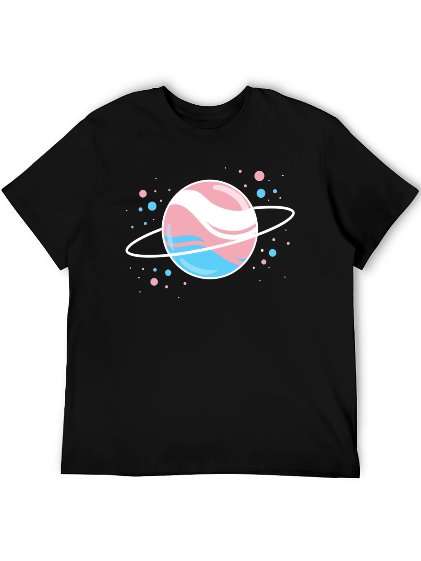 Black Transgender Pride Planet T-Shirt - Black view 5