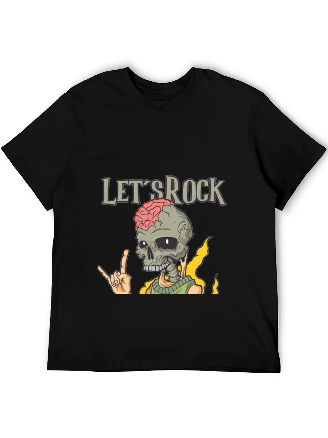 Black Let's Rock Skeleton T-Shirt view 5