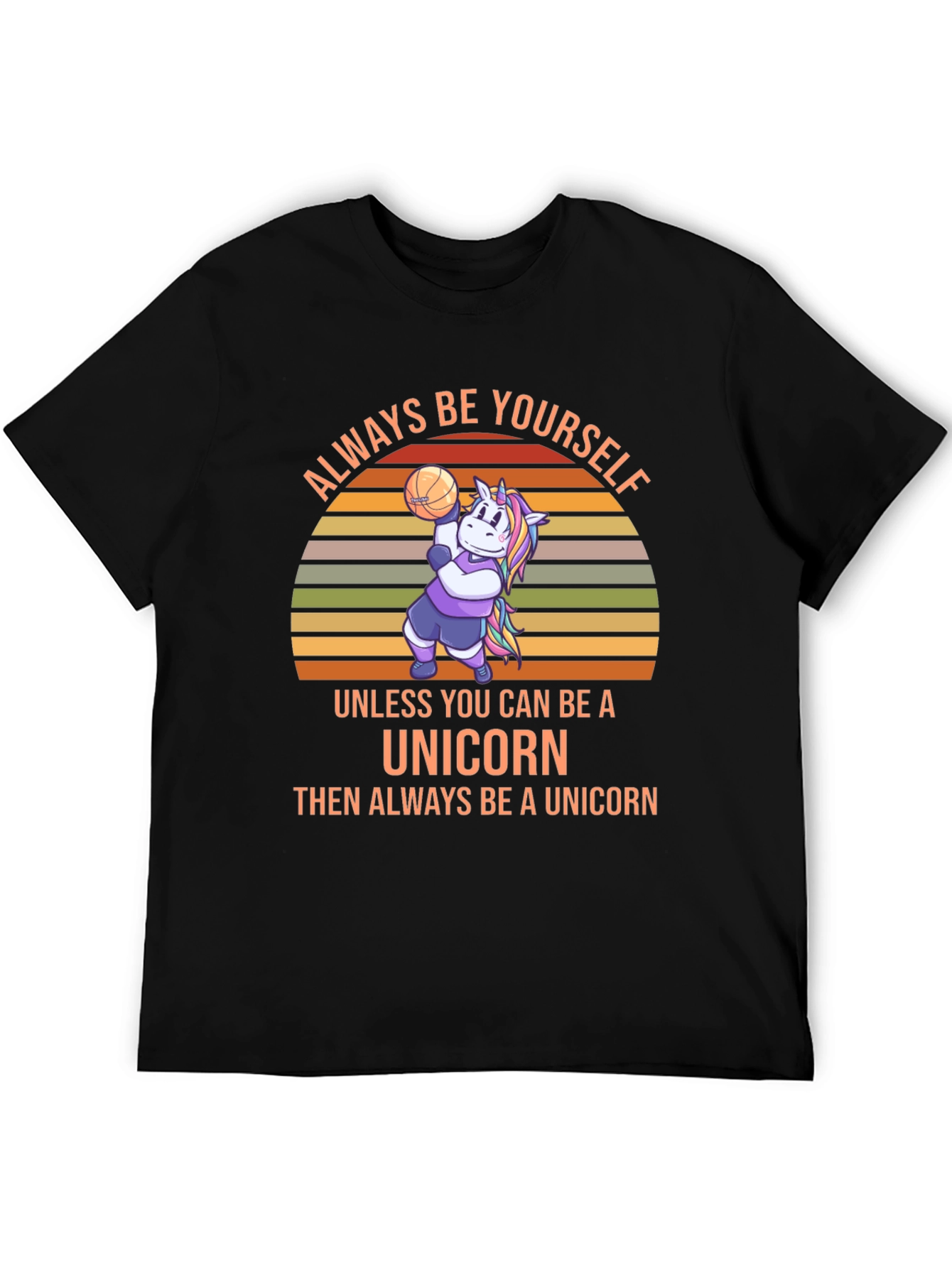 Black Always Be Yourself Unicorn T-Shirt view 5