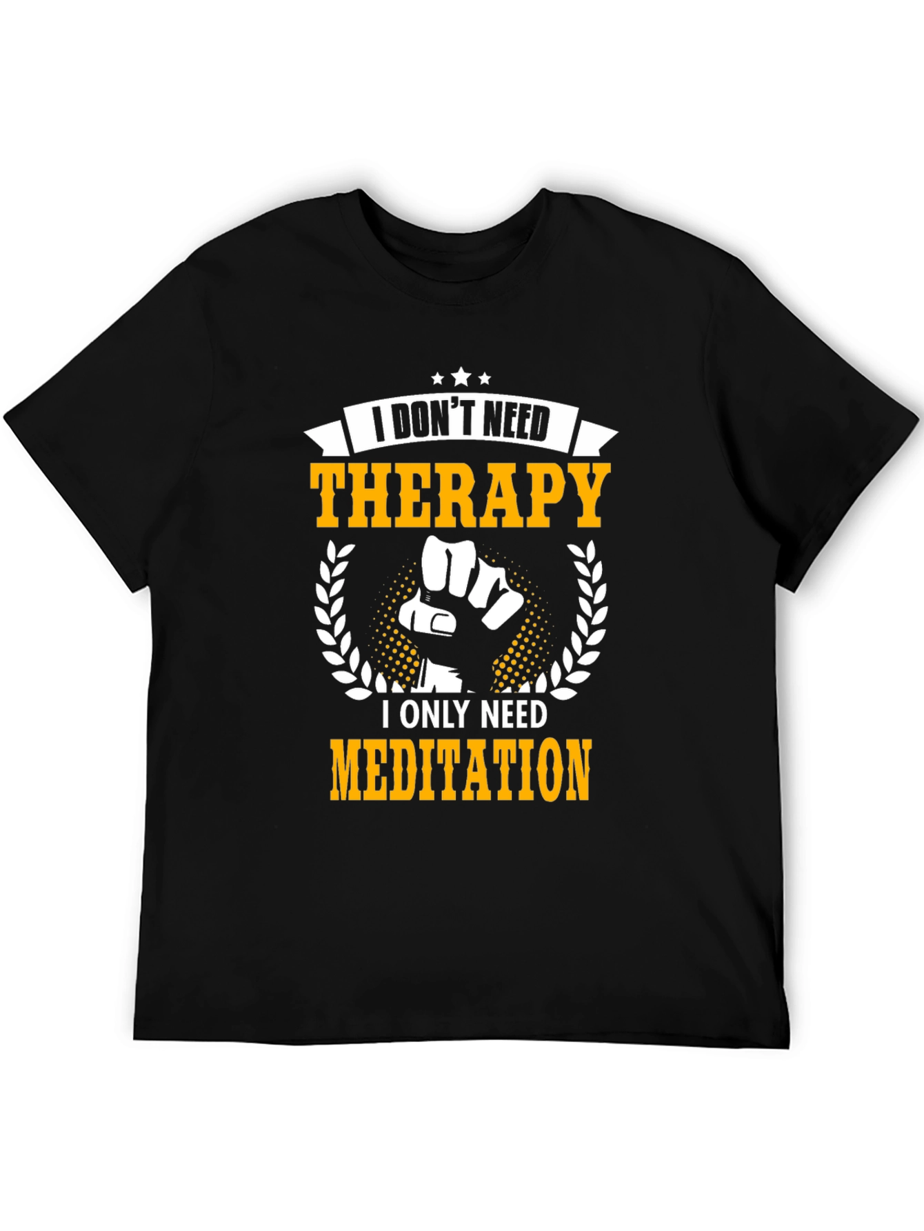 Black Therapy Meditation Graphic T-Shirt view 5