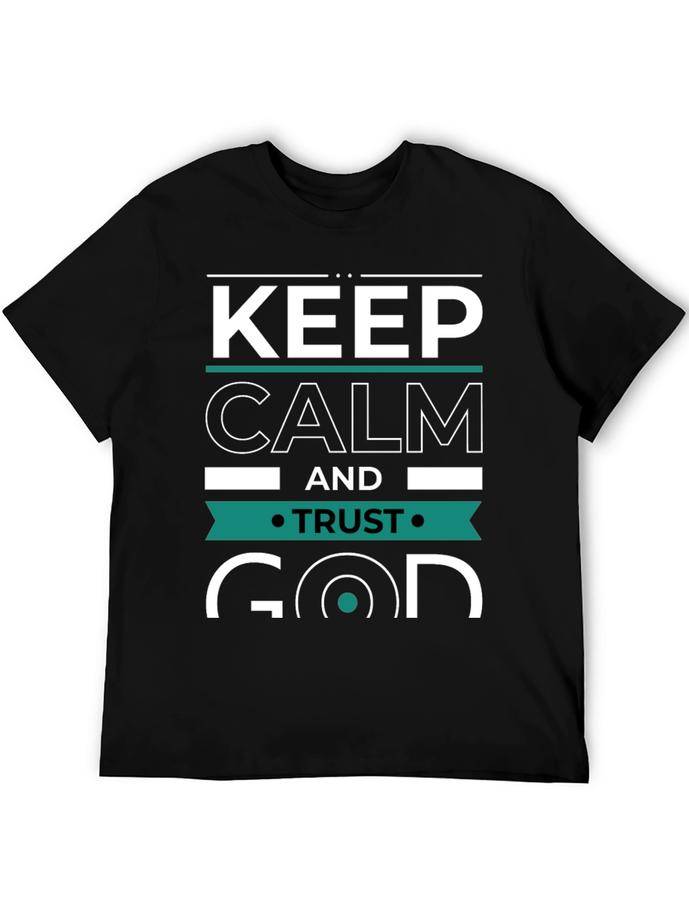 Black Keep Calm and Trust God Graphic Tee - Black view 5