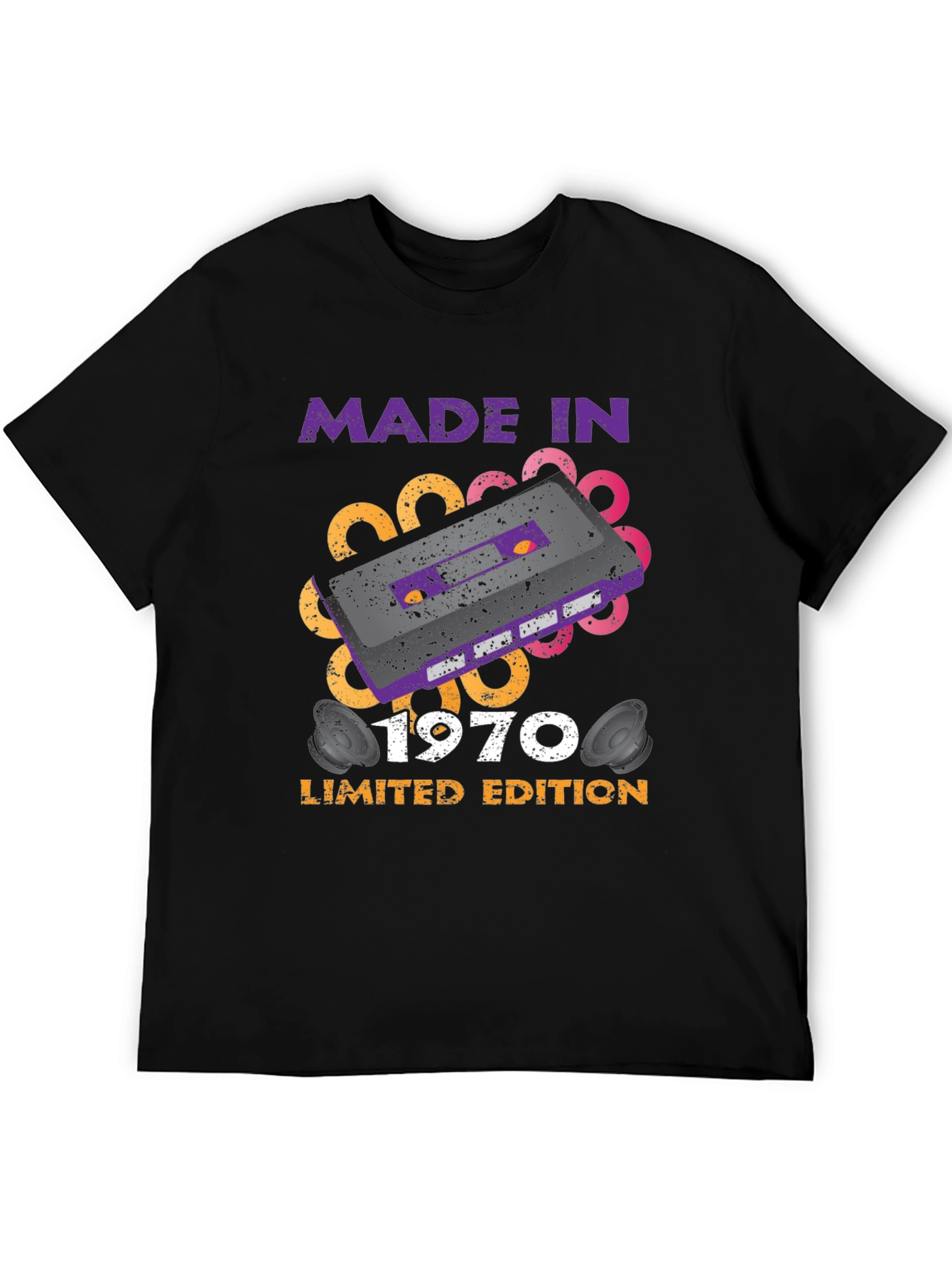 Black Made in 1970 Limited Edition Retro T-Shirt view 5