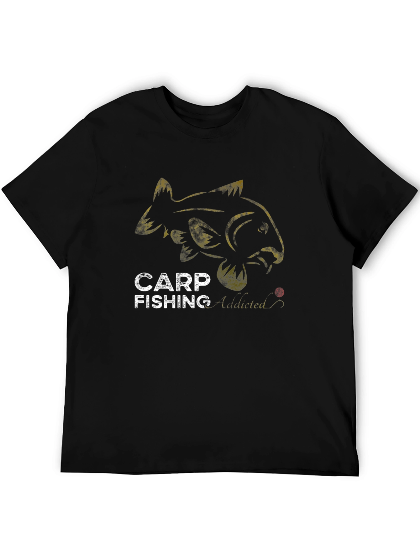 Black Carp Fishing Addicted Black T-Shirt view 5