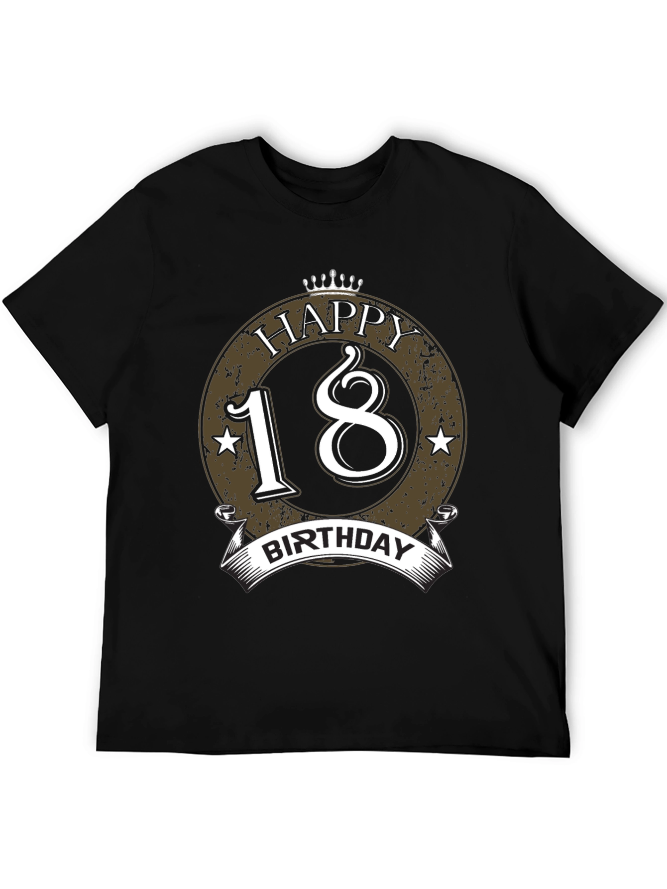 Black Happy 18th Birthday Black T-Shirt view 5