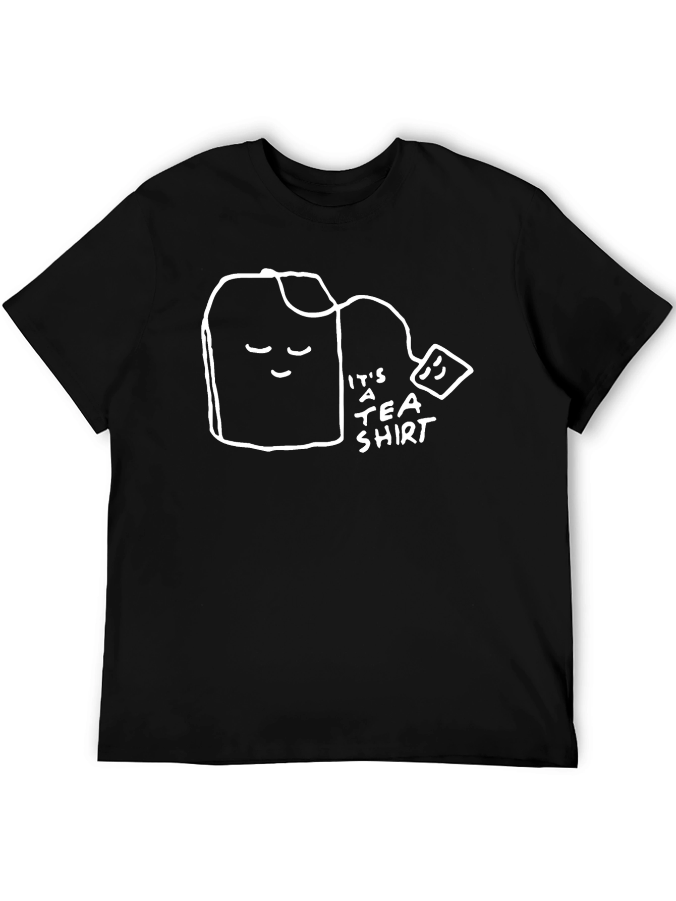 Black It's A Tea Shirt Black Cotton Tee view 5