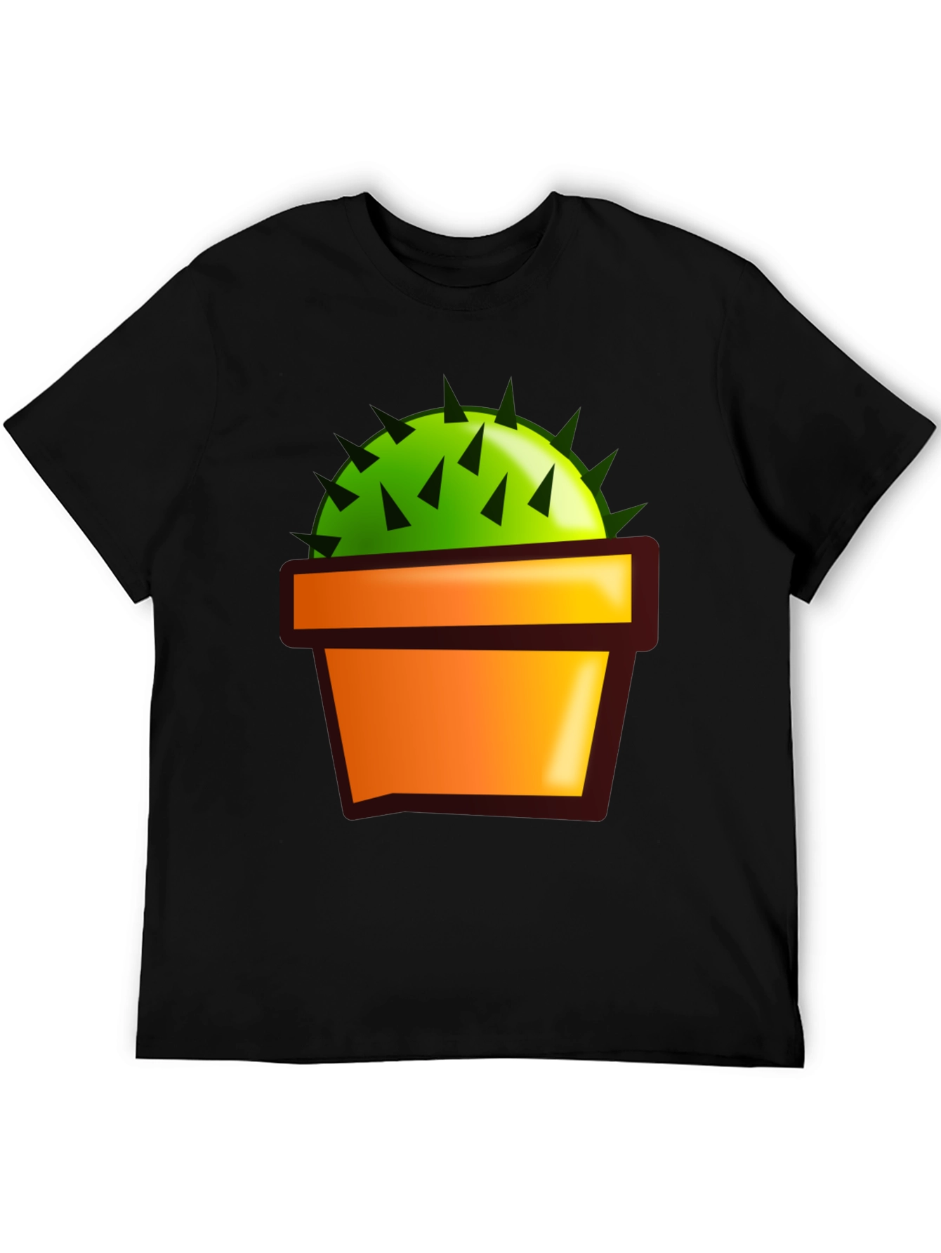 Black Cactus in Pot Graphic T-Shirt - Black view 5