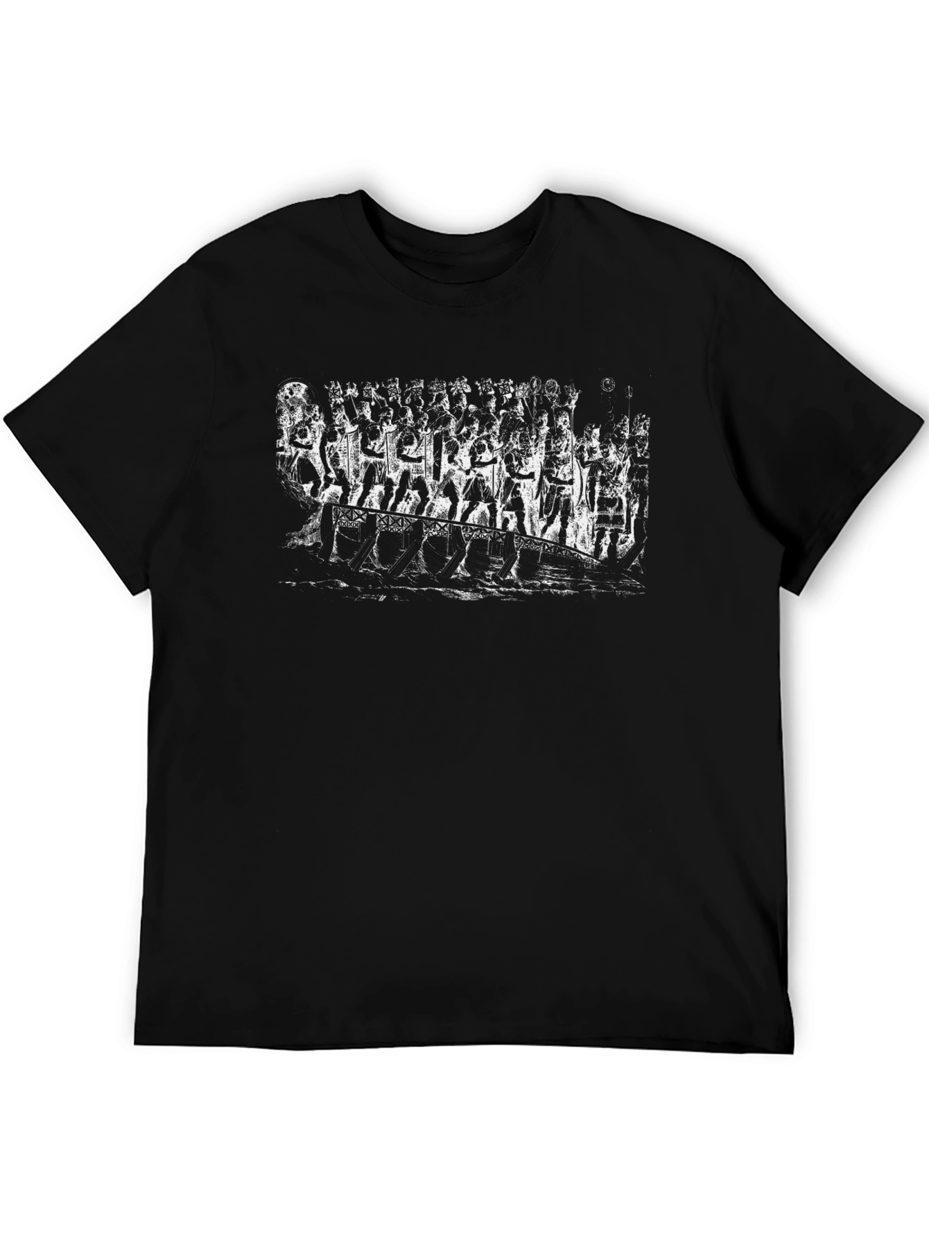 Black Vintage Black T-Shirt with Rowing Graphic view 5