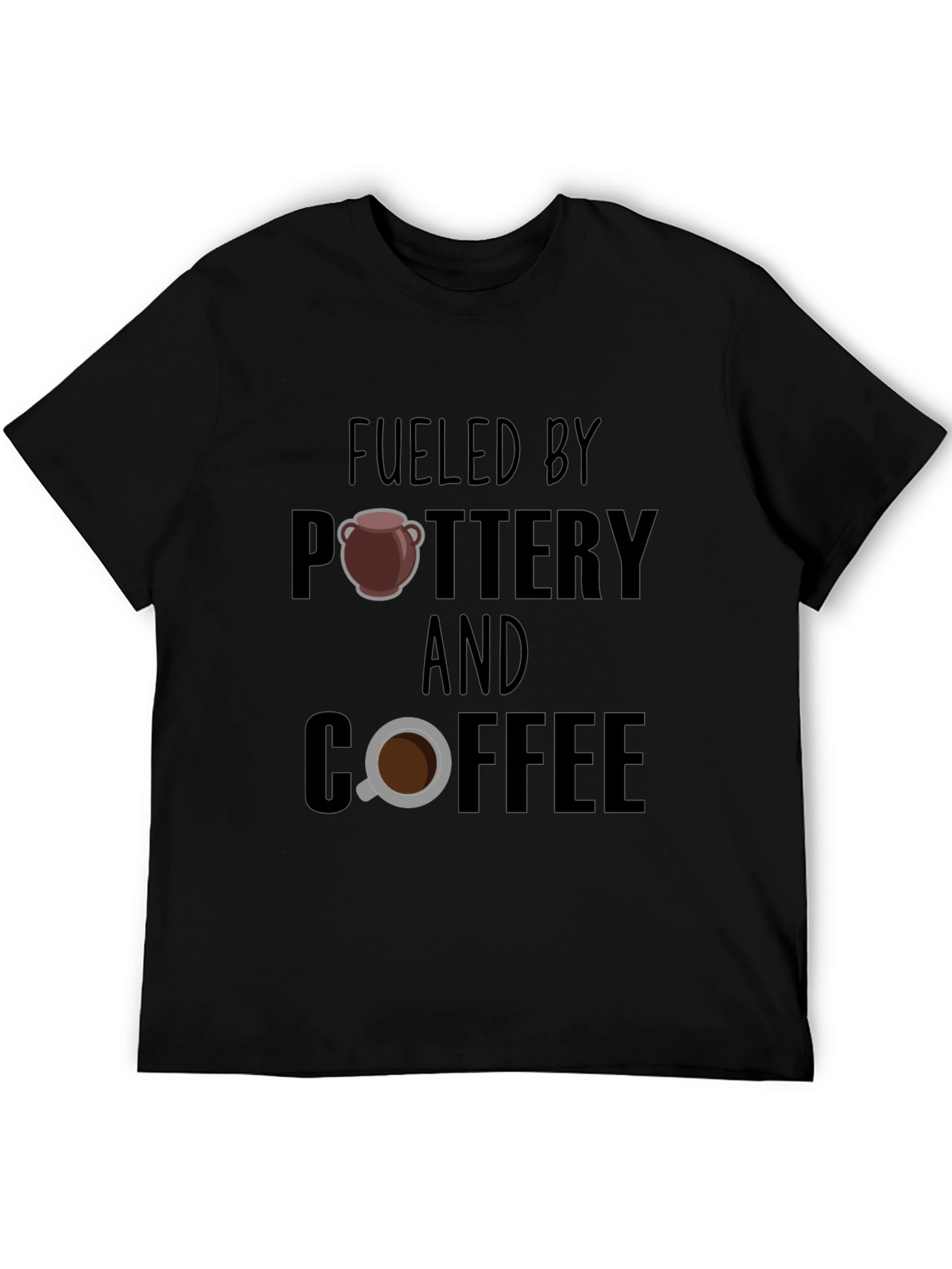 Black Fueled By Pottery and Coffee Graphic T-Shirt view 5