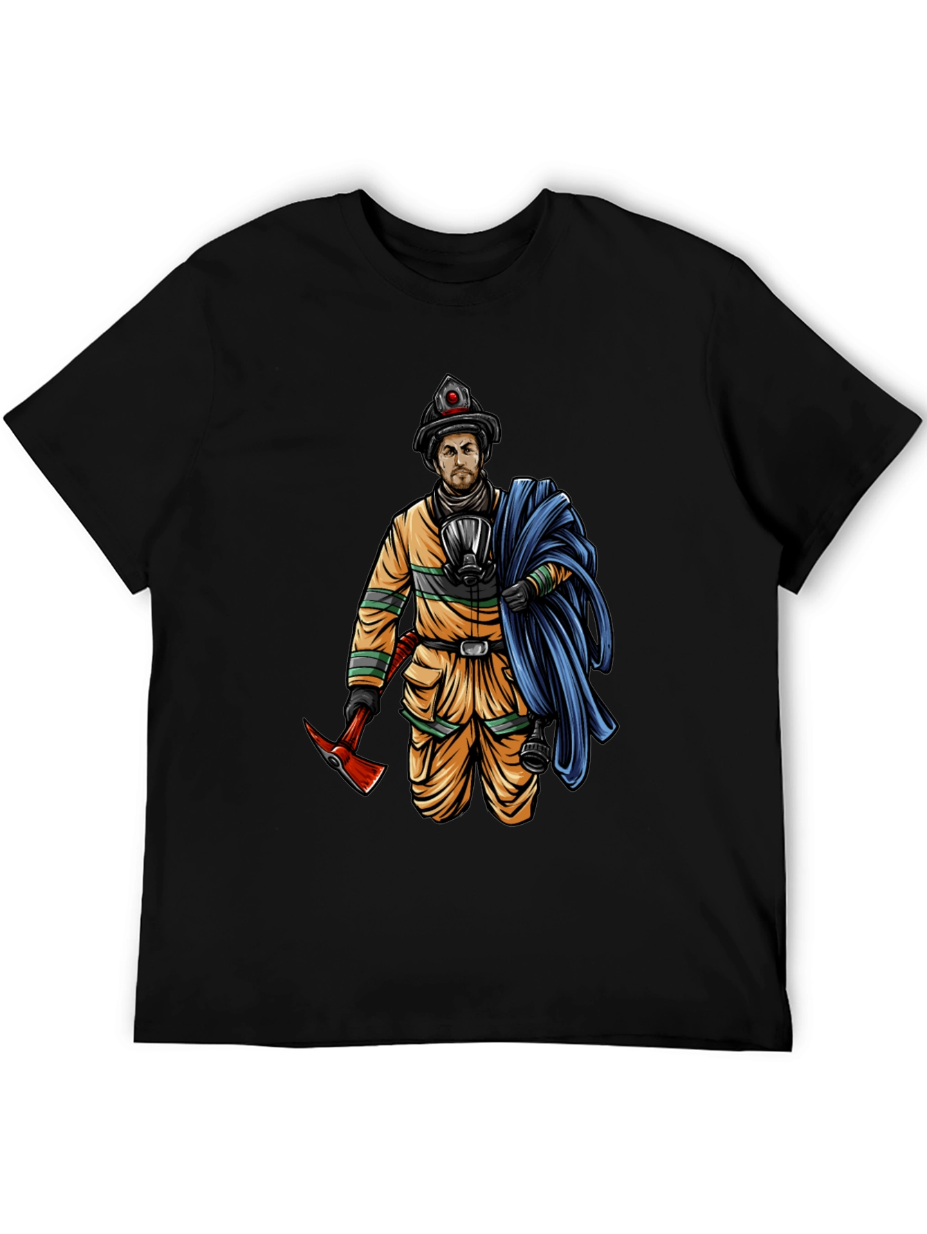 Black Firefighter Graphic Tee - Heroic Design view 5