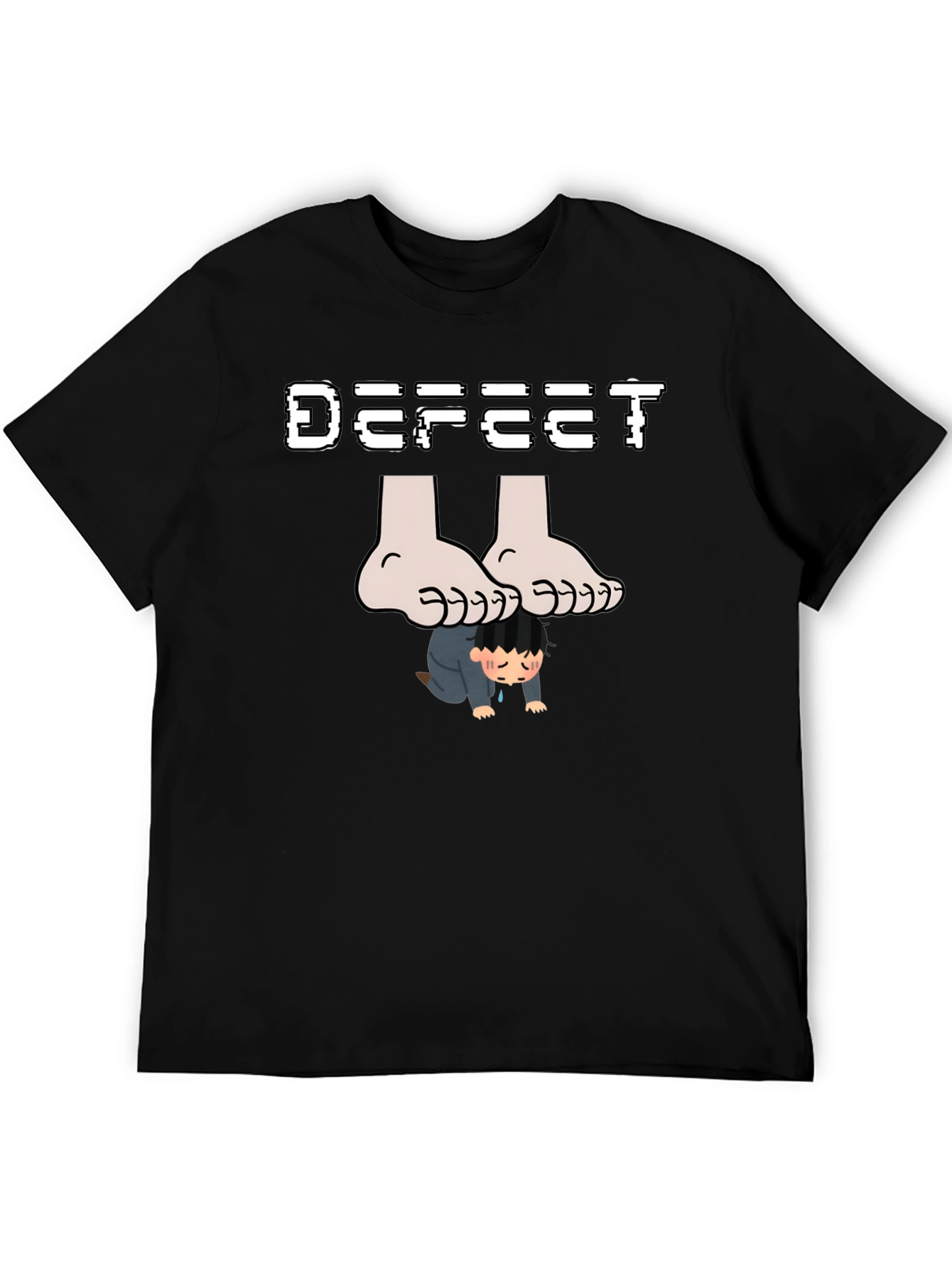Black Defeet Funny Graphic T-Shirt view 5