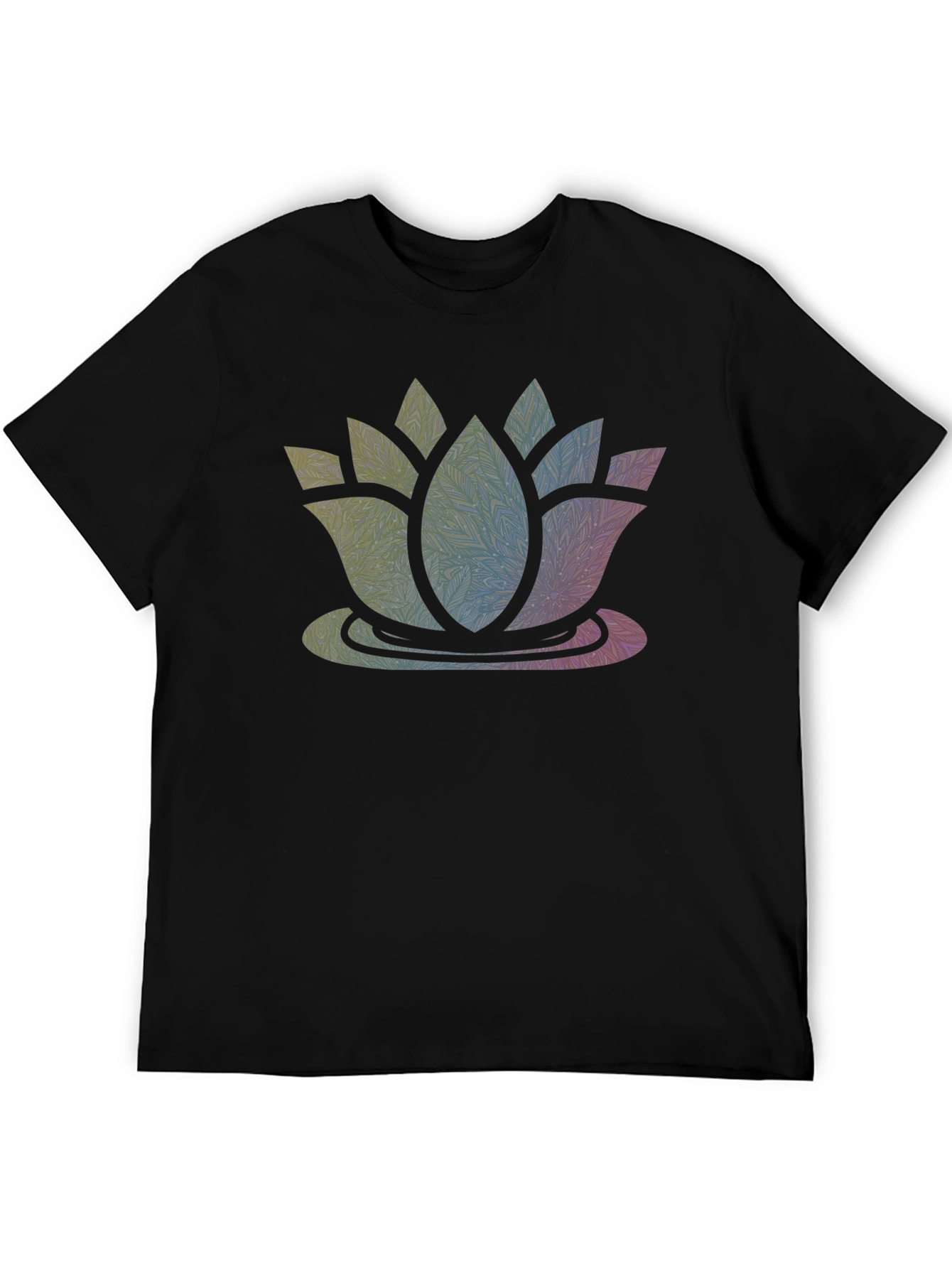Black Lotus Mandala Graphic T-Shirt view 5