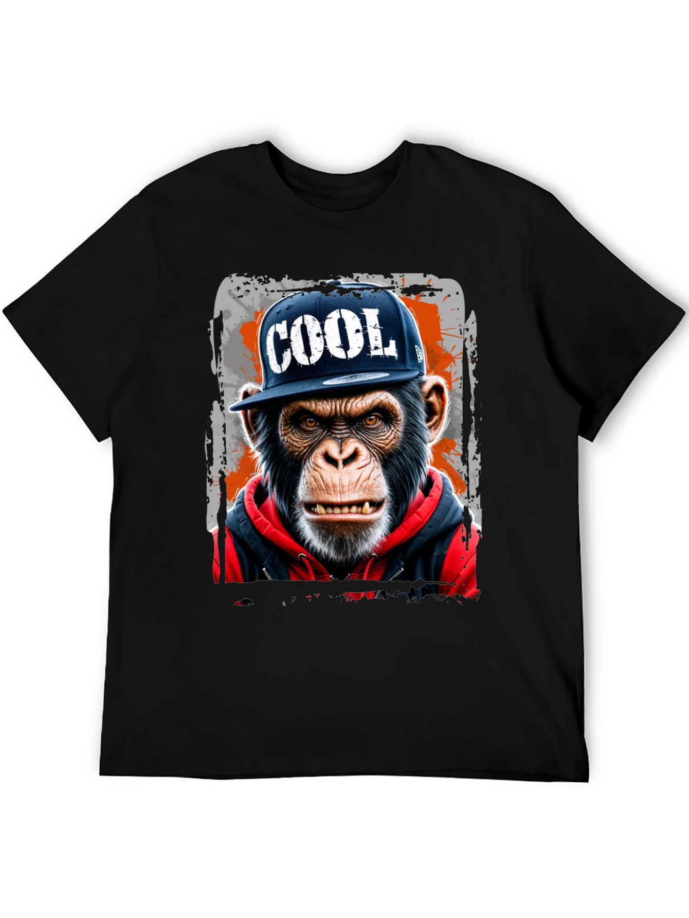 Black Cool Ape Graphic Tee - Urban Style T-Shirt view 5