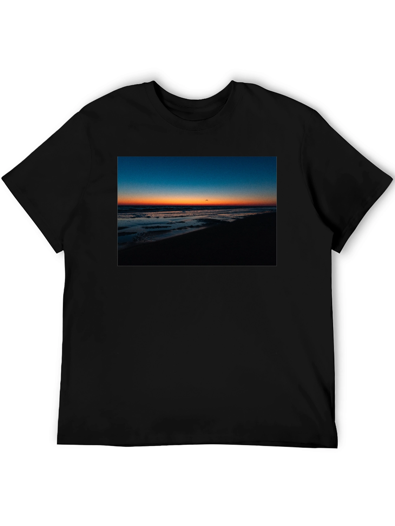 Black Sunset Beach Graphic Tee - Comfort Fit Black T-Shirt view 5